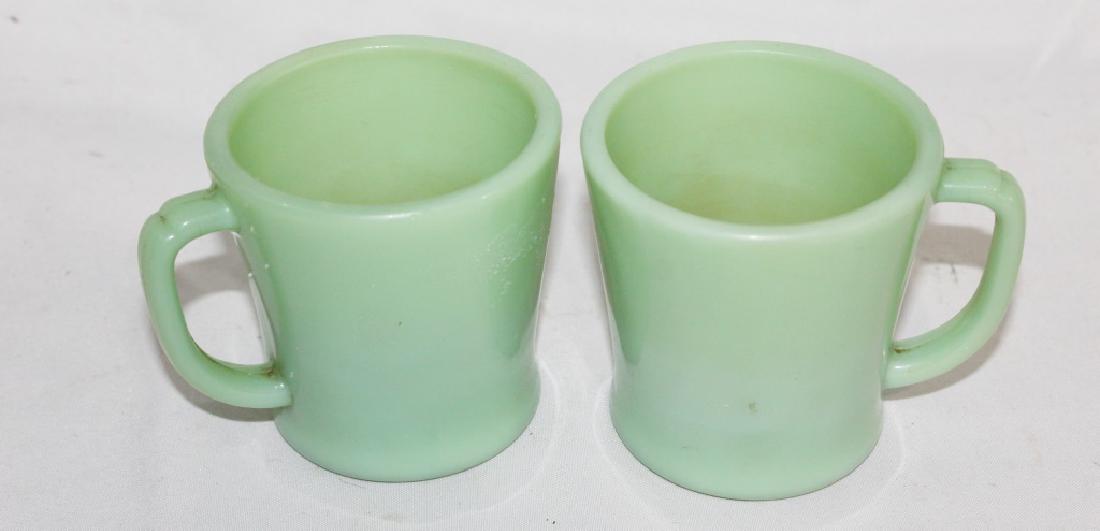 Pair of Vintage Green Fire King Coffee Mugs (1 of 2)