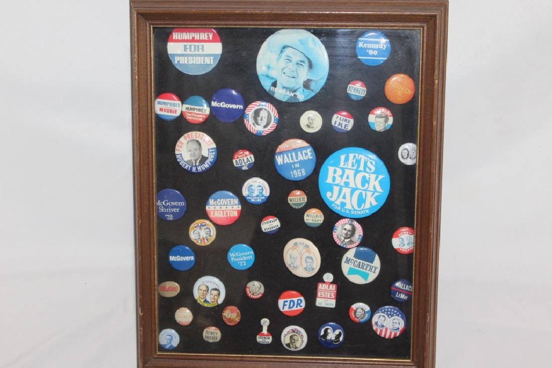 Lot of Political Pinbacks/ Buttons in Shadow Box (1 of 1)