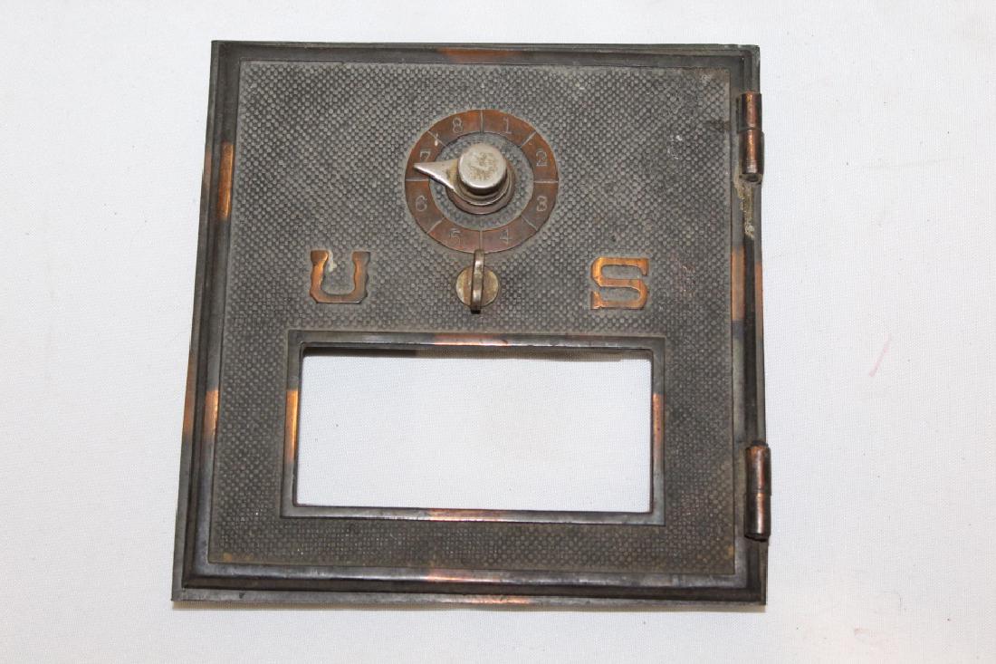 Vintage Post Office Door - Solid Brass: measures about 6 inches by 6 inches