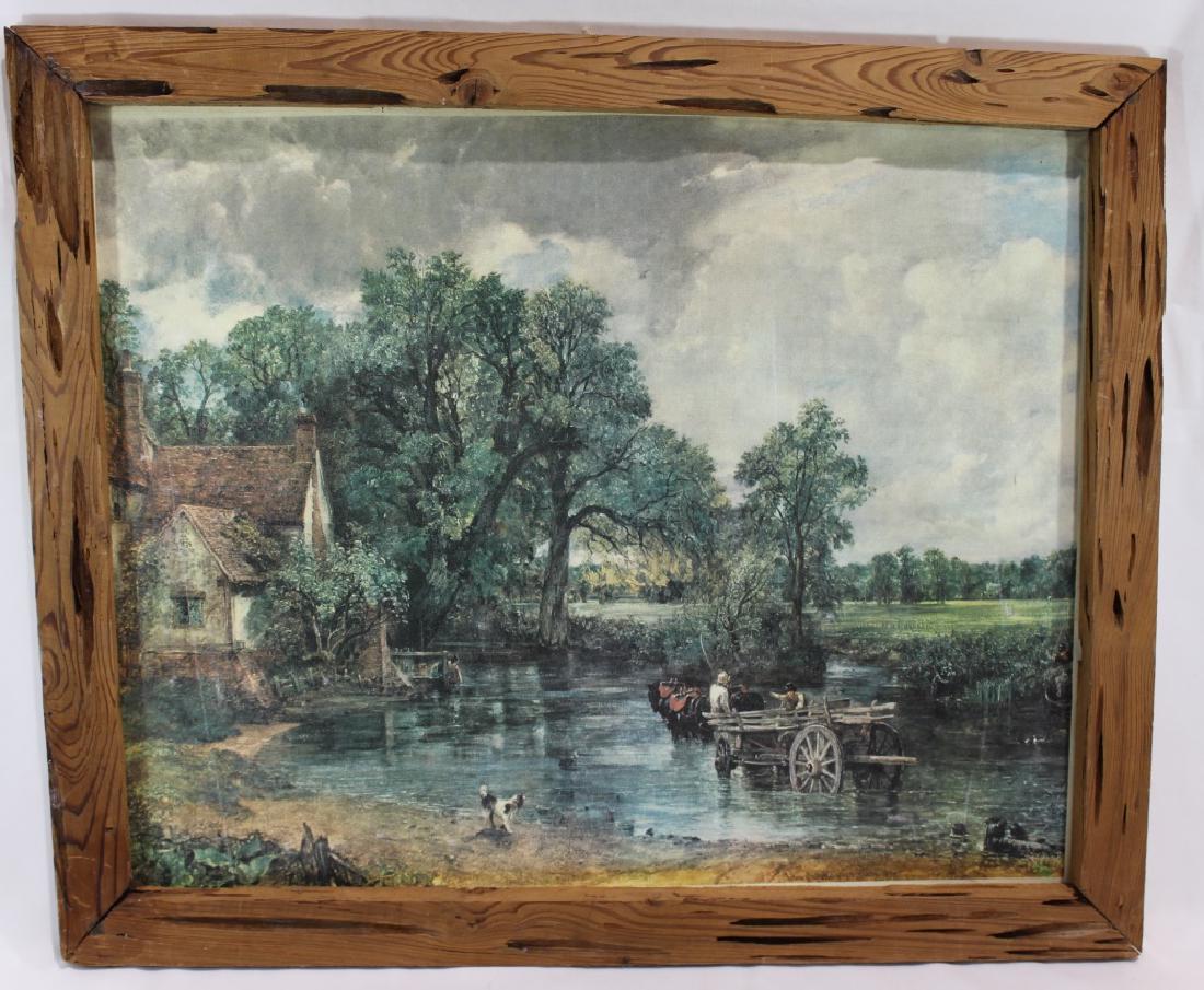 The Hay Wain - John Constable - Framed on Canvas: canvas features the painting by John Constable called the Hay Wain, framed in peaky cypress; measures about 31 inches by 26 inches