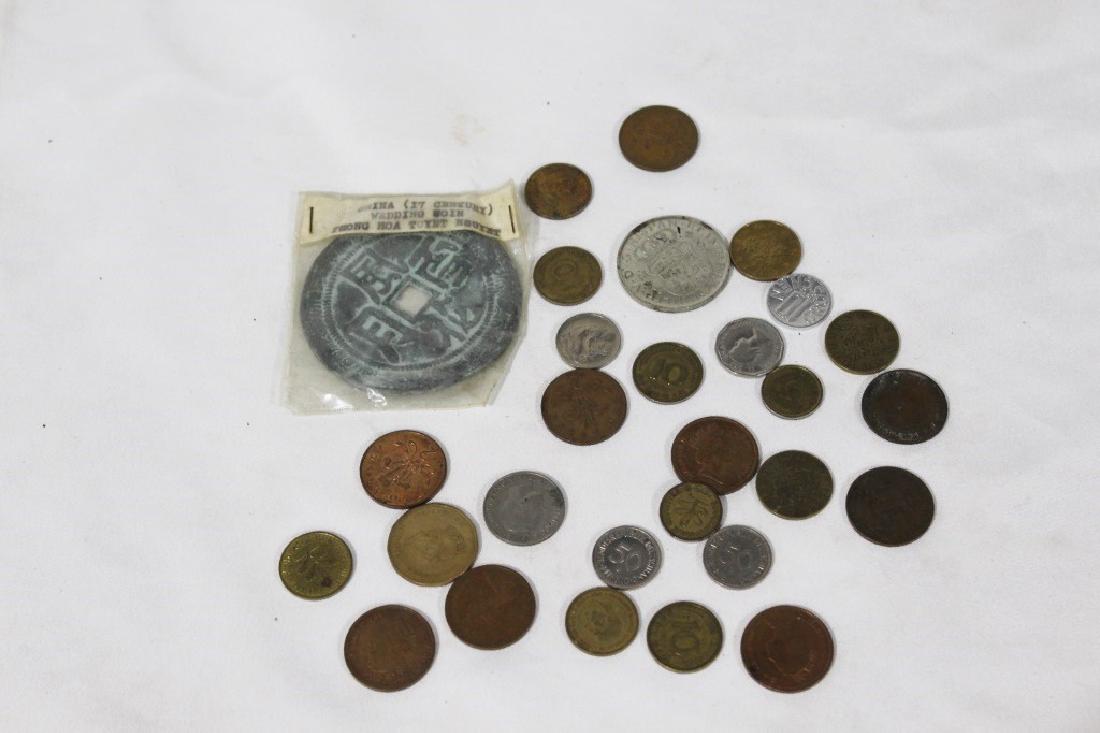 Chinese 17th Century Wedding Coin & Various Foreign: misc lot of forgeign coins, and China 17th Century Wedding Coin