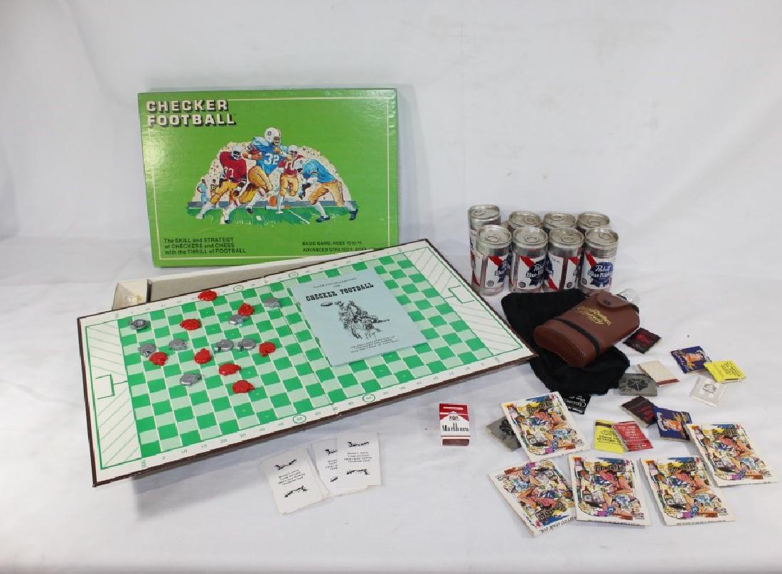 Lot of VTG Man Cave Goodies w/ 1976 Checker Football (1 of 4)