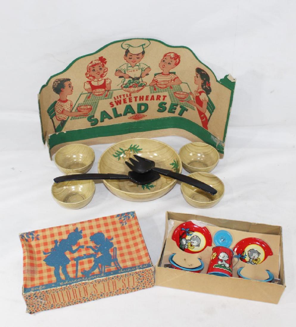 VTG 30s Ohio Art Tea Set & Toy Salad Set (1 of 4)