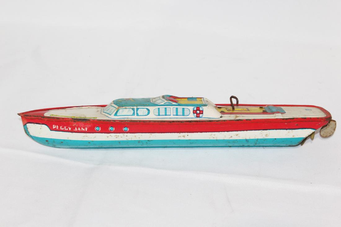 Vintage Peggy Jane Tin Wind Up boat (1 of 3)