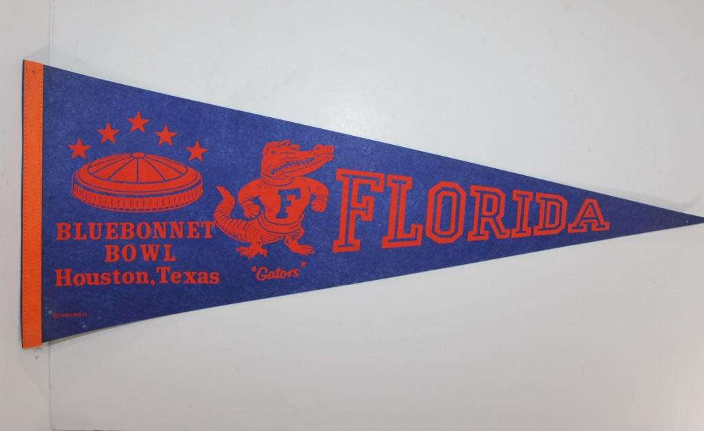1970s Florida Gators pennant: 1970s Florida Gators pennant -Bluebonnet bowl Houston, Texas