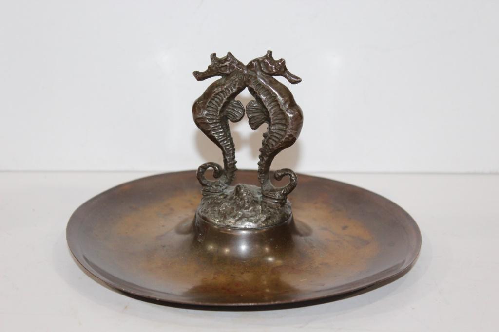 Mcclelland Barclay seahorse candy dish-signed: Mcclelland Barclay seahorse candy dish -Signed-Measures roughly 8 inches across and 5 inches high