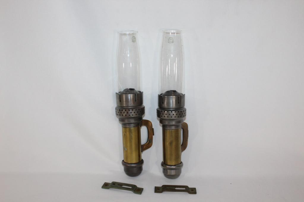 Adam and Westlake Railroad Candle Holder: Has Pyrex glass chimneys; Used in postal sorting rail cars