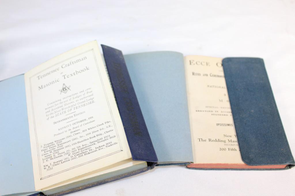 Masonic Textbook & Ecce Orienti Book: Tennessee Craftsman or Masoic Textbook c.1970 and 1920 Ecce Orienti or Rites and Ceremonies of the Essenes National Series 3