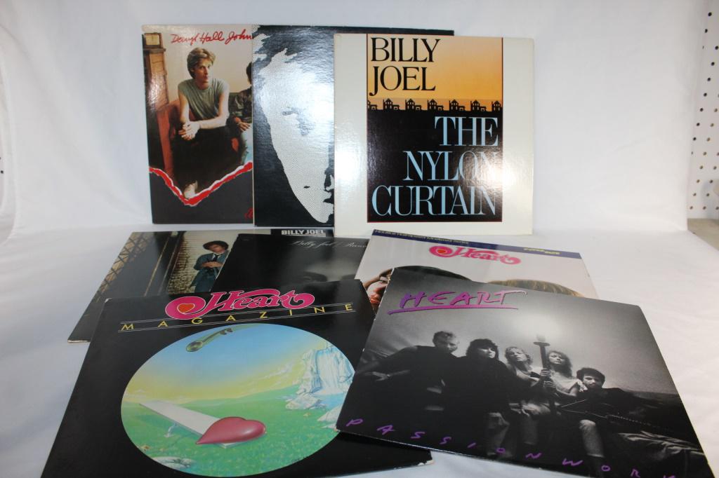 Various Rock Records/ Albums Hall & Oats, etc.: Includes: Hall and Oats - Along the Red Ledge, Heart - Magazine, Heart Passion works; Heart Dreamboat Annie; Billy Joel - Piano Man; Billy Joel - 52nd Street; Billy Joel - The Nylon Curtain; Hall and 
