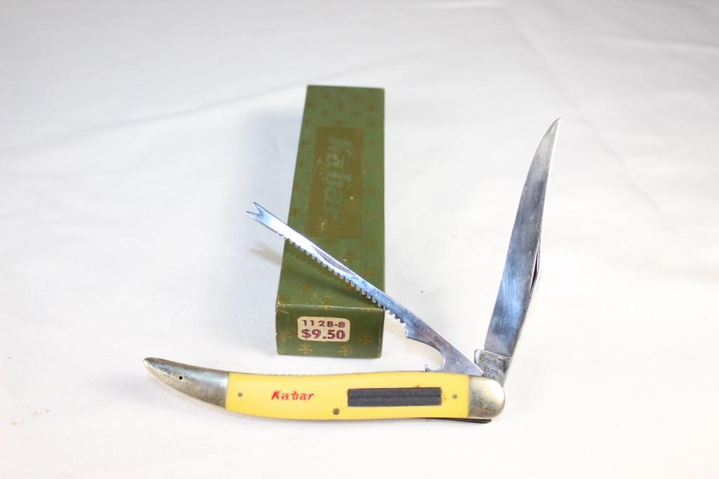 Vtg Kabar 1128 2 Blade Fishing Knife with Box: 1969 - 1128 2 blade floding fishing knife