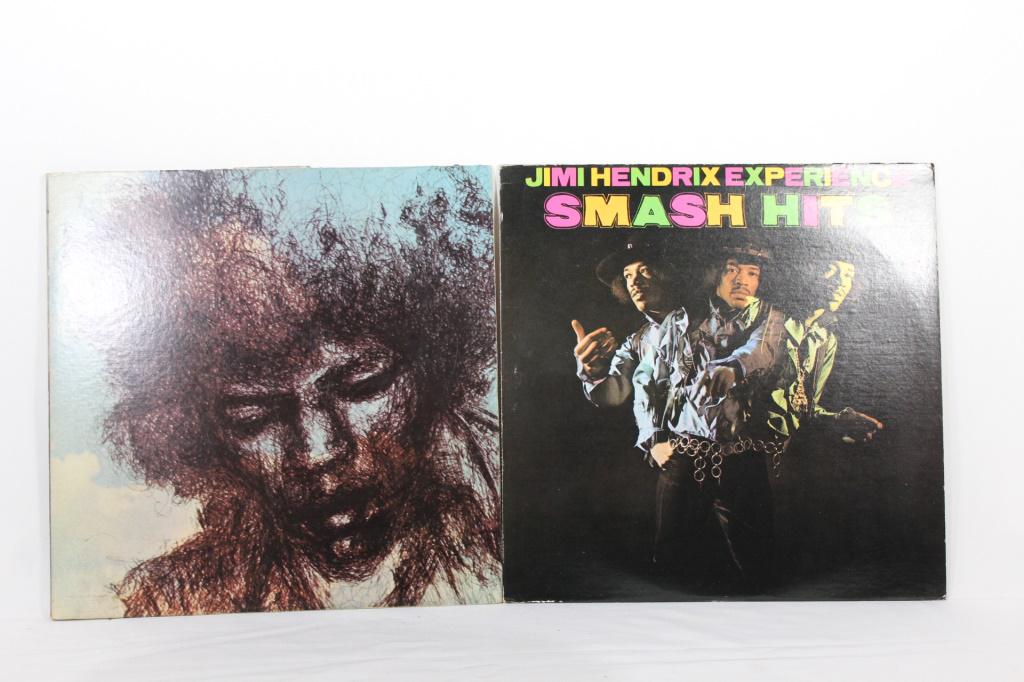 Pair -Jimi Hendrix Records - Cry of Love/Smash hit: Pair of records- Cry of Love Smash Hits Covers have some condition issues, but records are in good overall condition. No inserts.