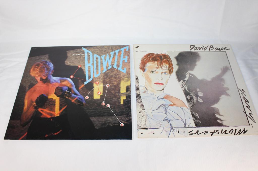 Pair -David Bowie LPs - Let's Dance/Scary Monsters: Let's Dance - SO 17093 Scary Monsters - AQL1 3647 Records are in good overall condition, some wear and tear to album covers