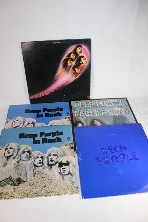 Lot of VTG LPs - Deep Purple: Includes: Purple Passages 2LS 2644 In Rock - WS 1877 (two copies) Machine Head - TPSA 7504 (with insert) Fireball - BS 2564 (with insert)