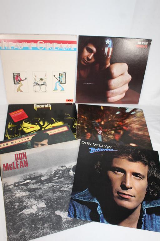 Lot of VTG Vinyl Records - Don Mclean etc.: Don McLean Don McLean Believers Don McLean - American Pie Don McLean - Playin Favorites Creedence Clearwater Revival - Bayou Country Nazareth - Hot Tracks (promo copy) Heavy Cream Records are in great