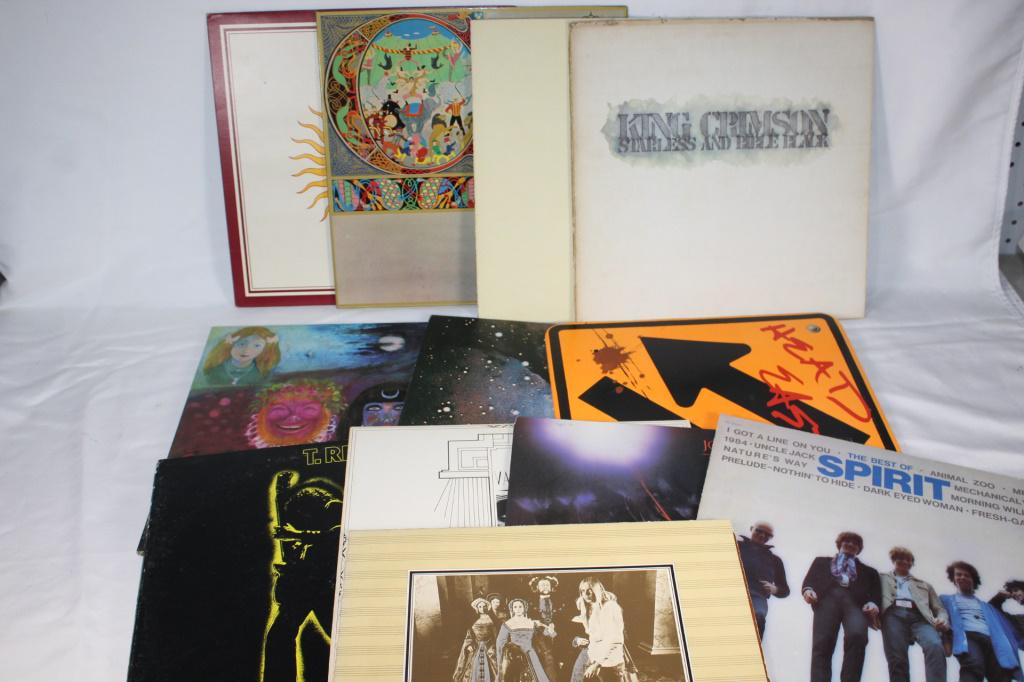 Lot VTG Vinyl Records - 1970s King Crimson etc.: Rick Wakeman - The Six Wives of Henry VIII The Best of Spirit Jon and Vangelis - Short Stories Jon and Vengelis T. Rex Head East King Crimson - In the Wake of Posidon King Crimson Starless and Bible B