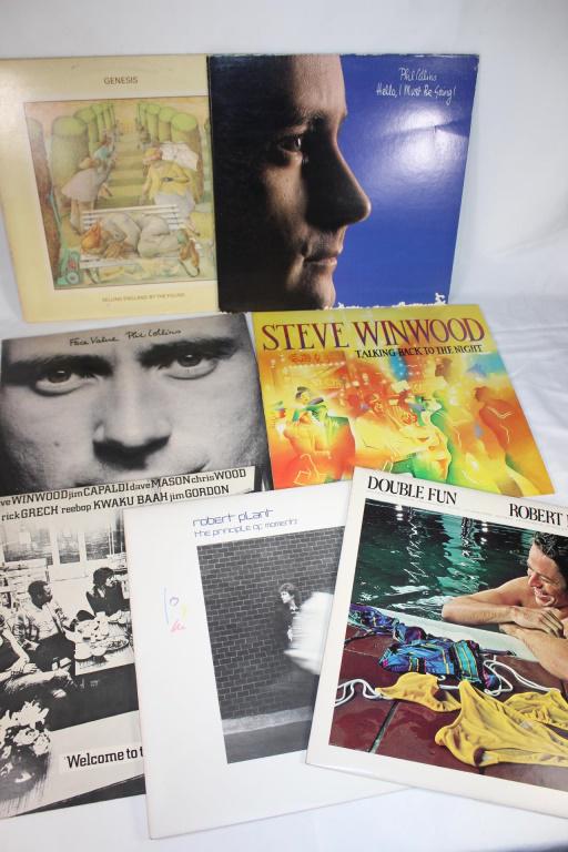 Lot VTG Vinyl Records Robert Plant,phil Collins et: Robert Plant - The Principle of Moments Robart Palmer - Double Fun Steve Winwood - Welcome to the Canteen Steve Windwood - Talking Back to the Night Phil Collins - Face Value Phil Collins- Hello I mus
