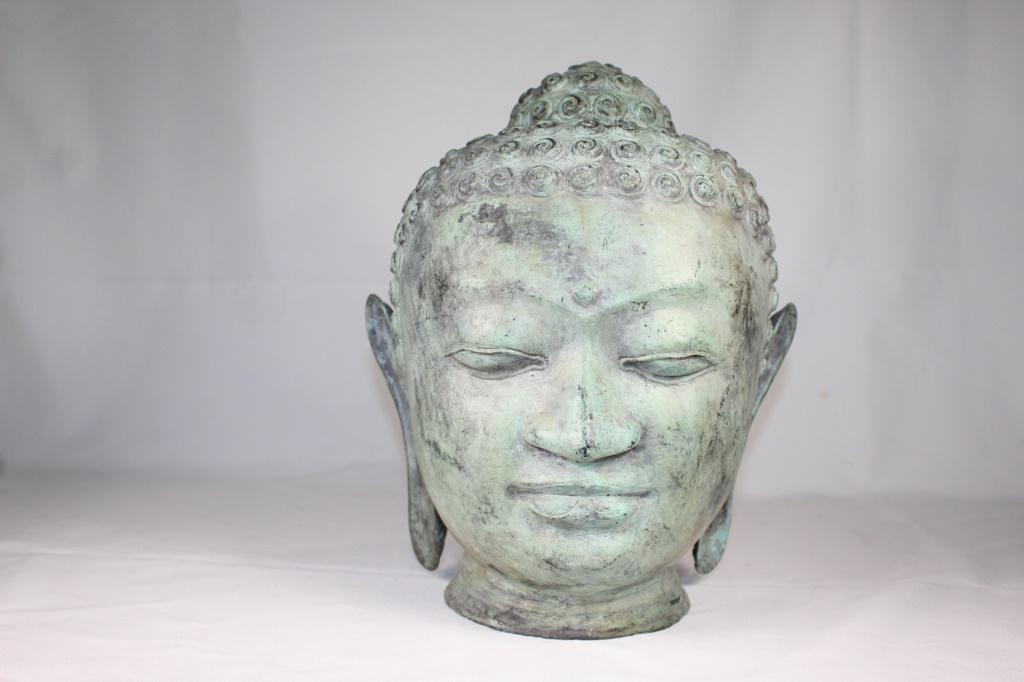 Vintage Large Copper Buddah Head Statue (1 of 7)