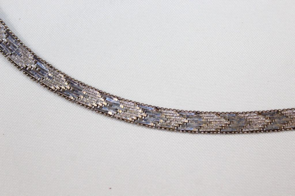 Italy Sterling Silver Chevron Style Bracelet (1 of 2)