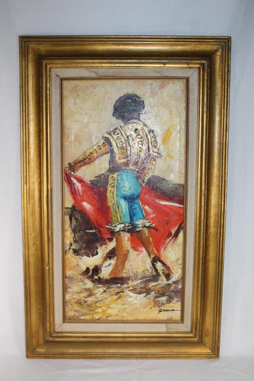 Vintage Oil on Canvas Matador Painting - Garcia (1 of 5)