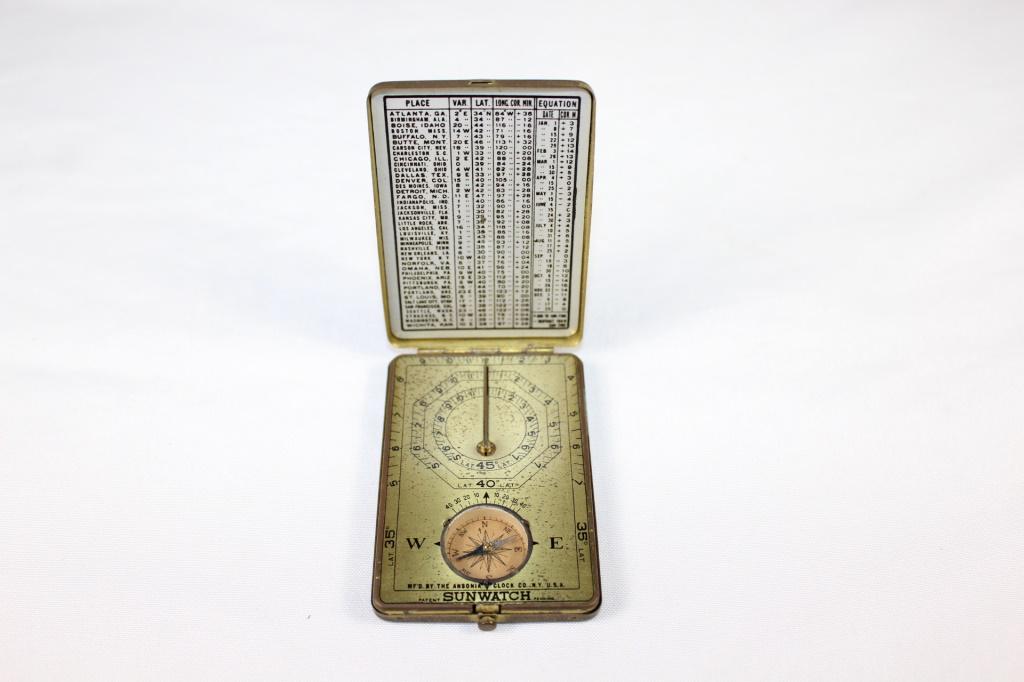 Ansonia Clock Co Sunwatch Compass/Sundial (1 of 4)