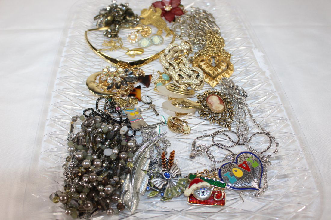 Lot of Signed Costume Jewelry: signed - Trifari, Kate Spade, J Crew, Michael Kors & more