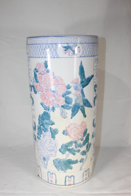 Tall Ceramic Pastel Asian Style Umbrella Stand (1 of 2)
