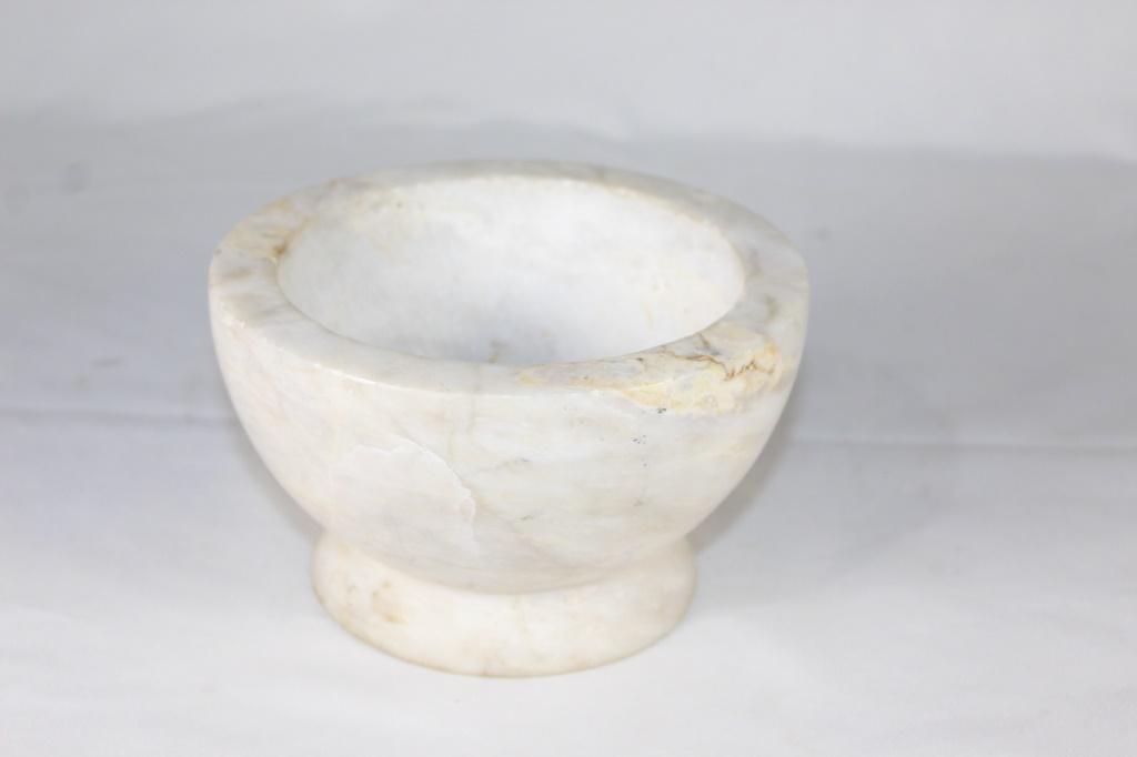 Large White Marble Mortar (no pestle) (1 of 3)
