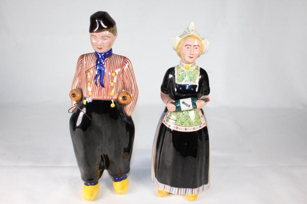 Pair VTG Bols Liqueur Decanter Bottles -Man & Lady (1 of 5)