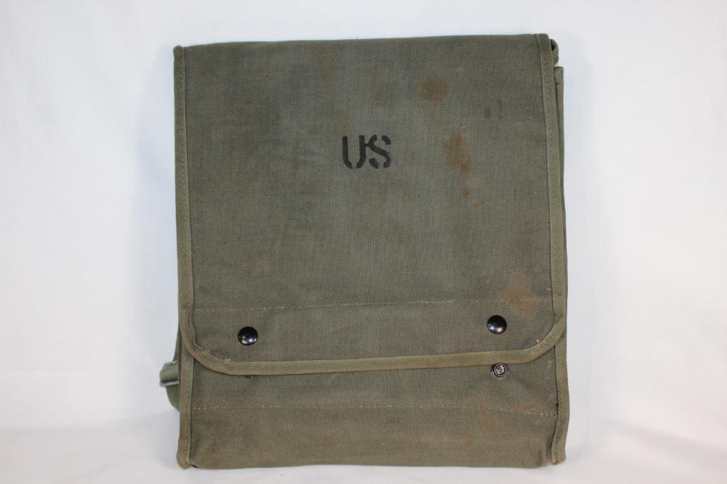 VTG US Army Military Green Canvas Map Case: Photogrpah and Map Case as pictured