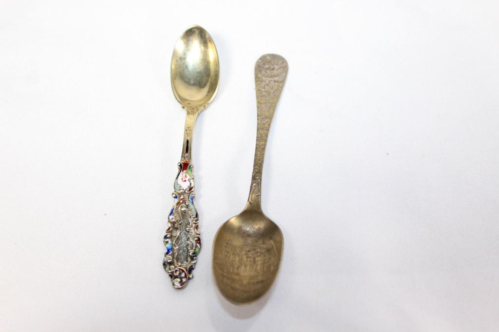 Sterling Spoons - Courthouse Hamilton OH, Decorate: pair of sterling spoons, .63 troy ounces