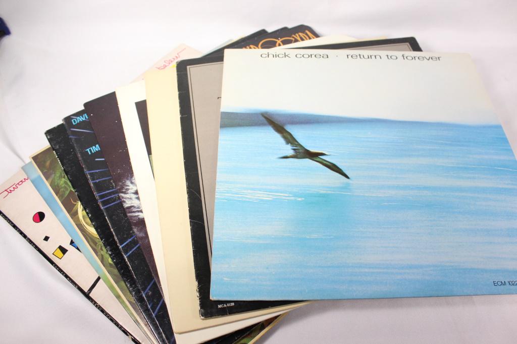 LOT OF 10 VINYL RECORDS: Chick Corea Return to Forever, The Best of Jerry Jeff Walker, Poco Legend, DR. John Hollywood Be Thy Name, Spyro Gyra, Steve Smith Vital Information, Billy Cobham Spectrum, Spyro Gyra Morning Dance, A
