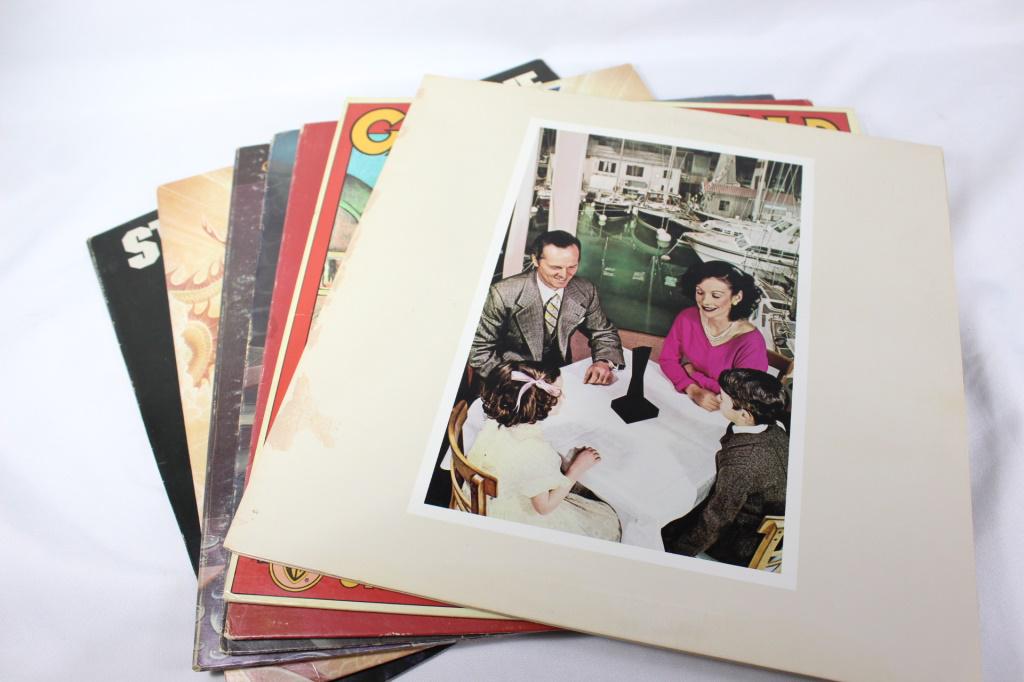 LOT OF 7 VINYL RECORDS, Grateful Dead Etc.: Led Zeppelin Presence, The Best of Grateful Dead, Greatful Dead Terrapin Station, Kansas Leftoverture, Gregg Allman Laid Back, Kansas Point of Know Return, Stephen Stills Live
