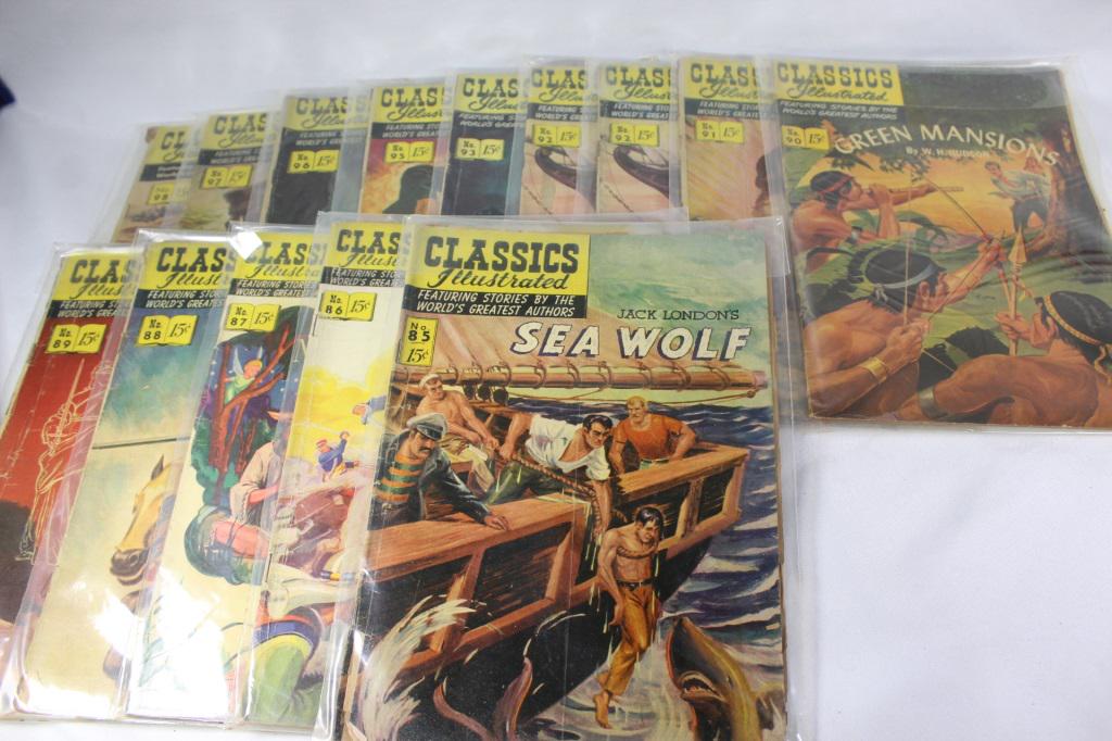 Lot of Classic Comic Books: Includes The Red Badge of Courage No 98, King Solomon's Mines No 97, Daniel Boone No 96, All Quiet on theWestern Front No 95, Pudd'nhead Wilson No 93, Longfellow's Miles Standish No 92, Longfellow's M