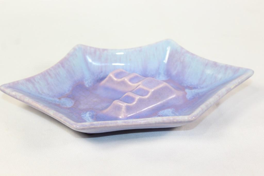 Vintage Purple Royal Haegar Ashtray: measures about 8 1/2 inches long, tiny feal bite on end as pictured
