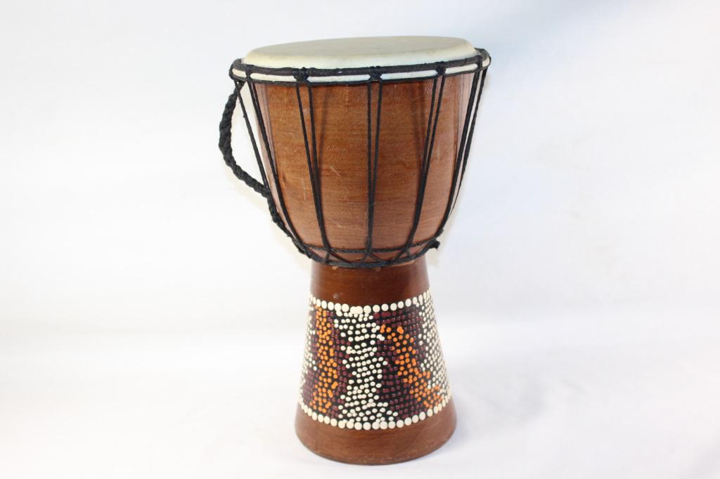 AFRICAN? DRUM: Measures approx 12 by 7 inches. as pictured