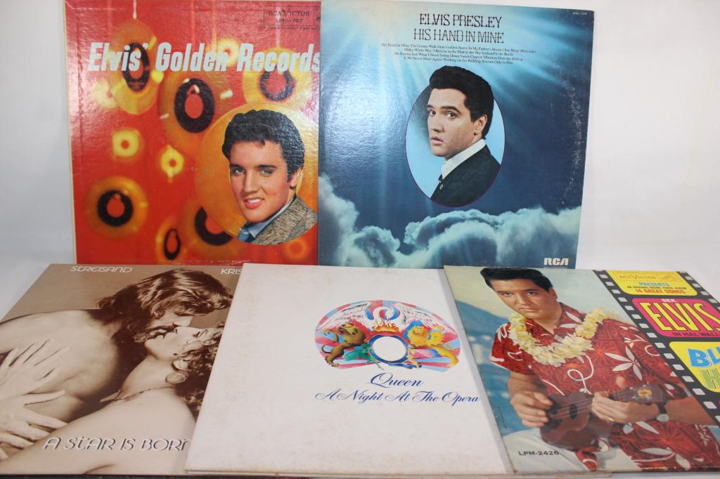 MISC. LOT OF RECORDS ELVIS, QUEEN, STREISAND (1 of 1)