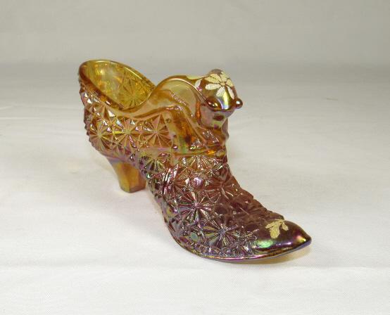 Orange Fenton Handpainted Signed Shoe (1 of 4)