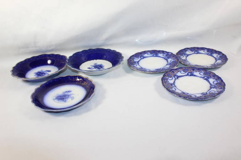 6 Pc. Antique Flow Blue China W.h.gridley& Alcock