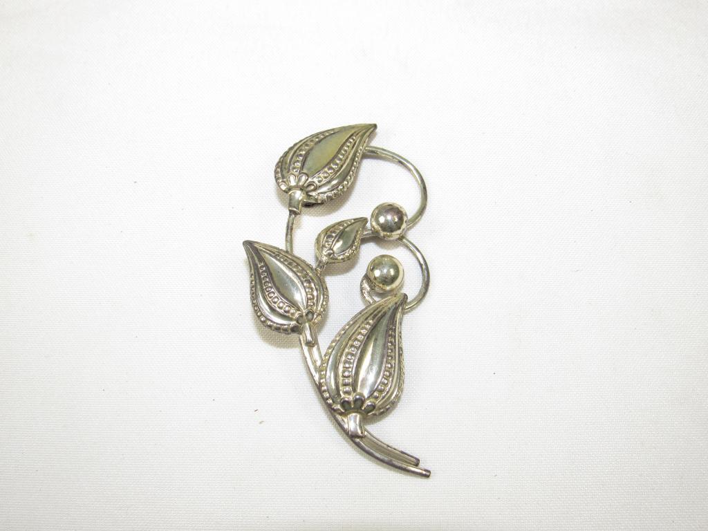 VTG Sterling Silver Flower Brooch (1 of 2)