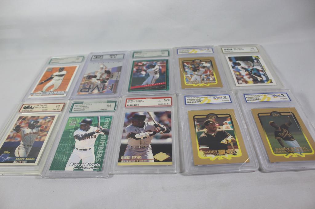 LOT OF 10 BARRY BONDS GRADED CARDS (1 of 5)