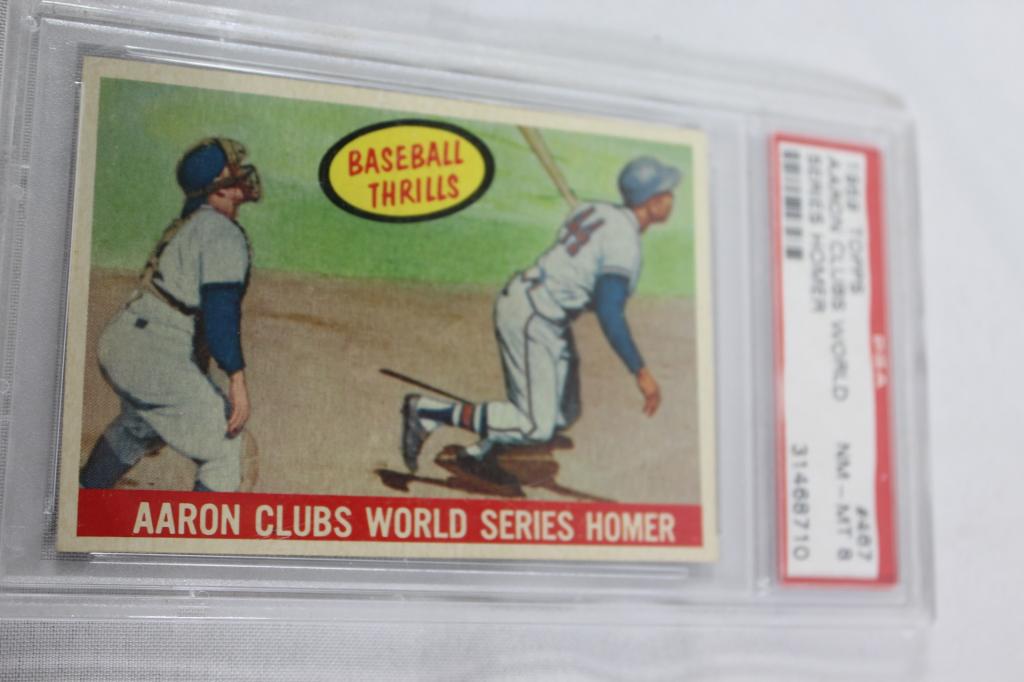 1959 TOPPS AARON CLUBS WORLD SERIES HOMER PSA 8 (1 of 2)