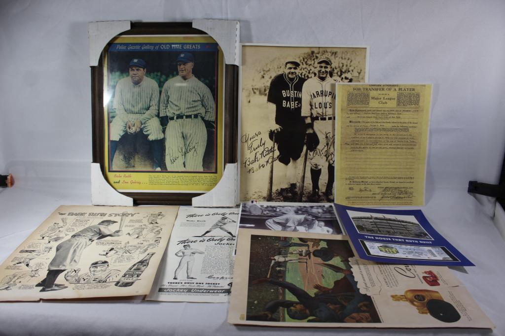 LOT OF MISC. BABE RUTH & LOU GEHRIG MEMORABILIA (1 of 7)