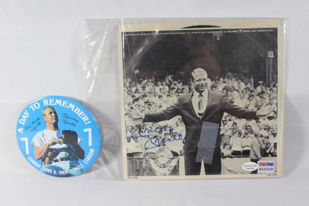 MICKEY MANTLE SIGNED PHOTO/ALBUM/ PIN (1 of 4)