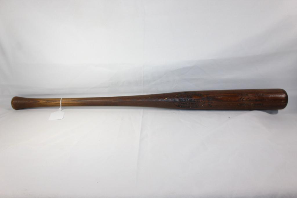 LOUISVILLE SLUGGER WOODEN BAT-REPAIRED: 125 HILLERICH & BRADSBY co, GENUINE R165 AL COWENS, REPAIRED, AS PICTURED