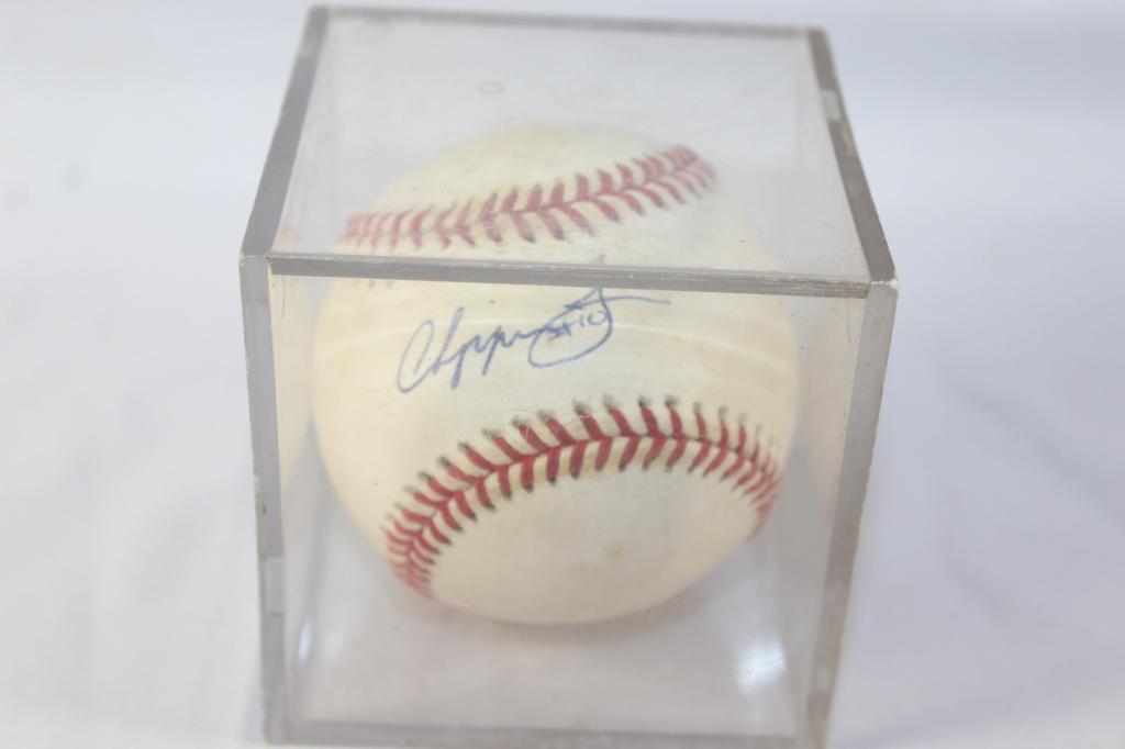 1 SIGNED BASEBALL IN BOX, CHIPPER JONES, NO COA (1 of 2)
