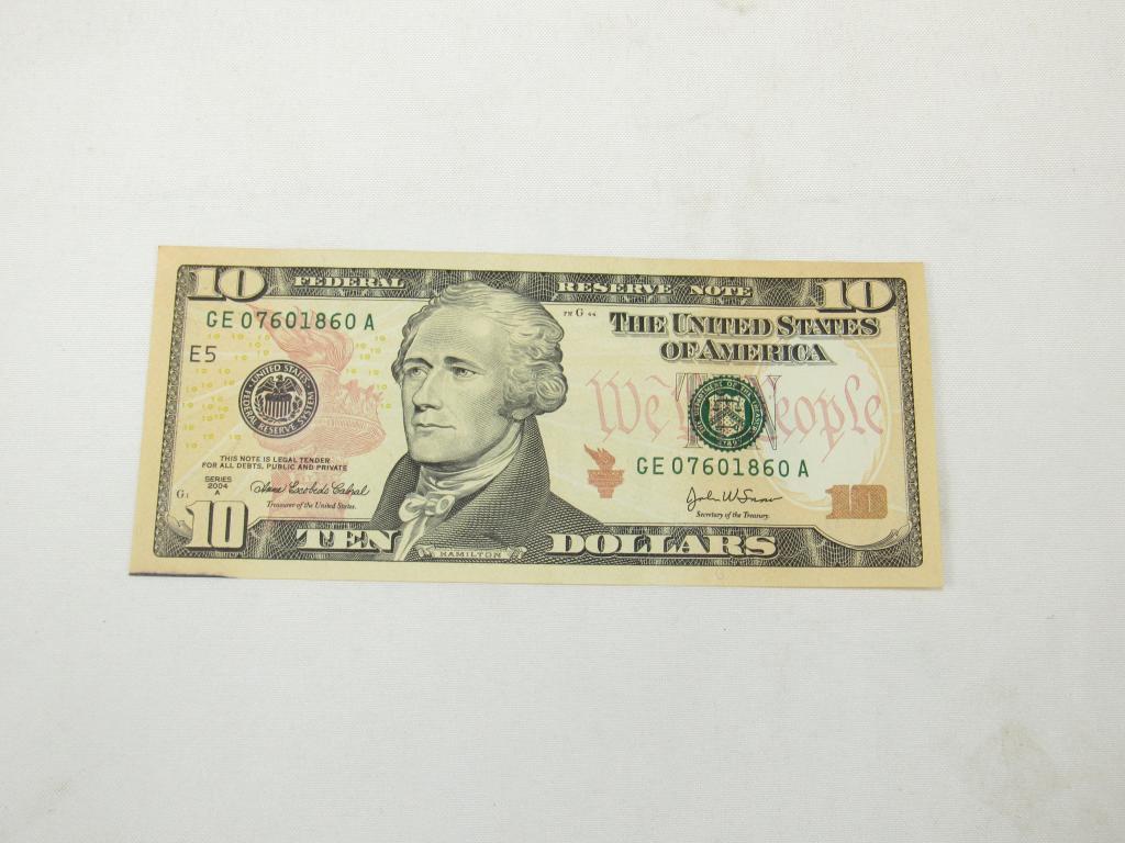 2004A Uncirculated? $10 Ten Dollar Bill (1 of 2)