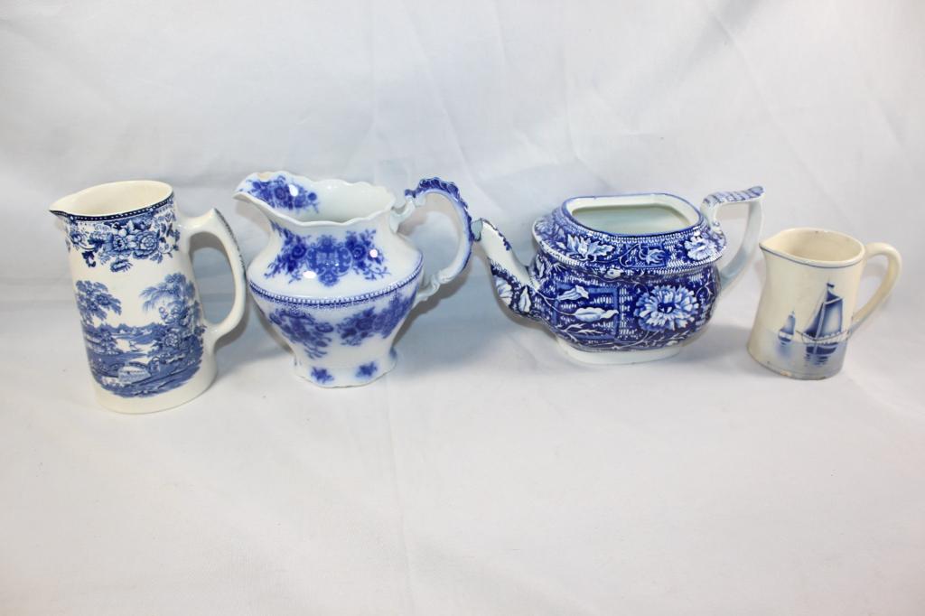 4 PC. FLOW BLUE CHINA SET- GRINDLEY, ETC (1 of 10)