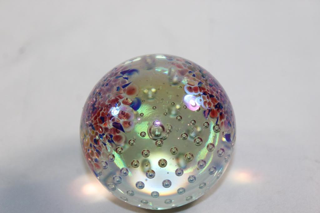 MURANO? ART GLASS PAPERWEIGHT SIGNED GES 93 (1 of 3)