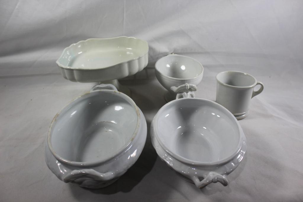 5 PC. WHITE IRONSTONE CHINA LOT (1 of 6)