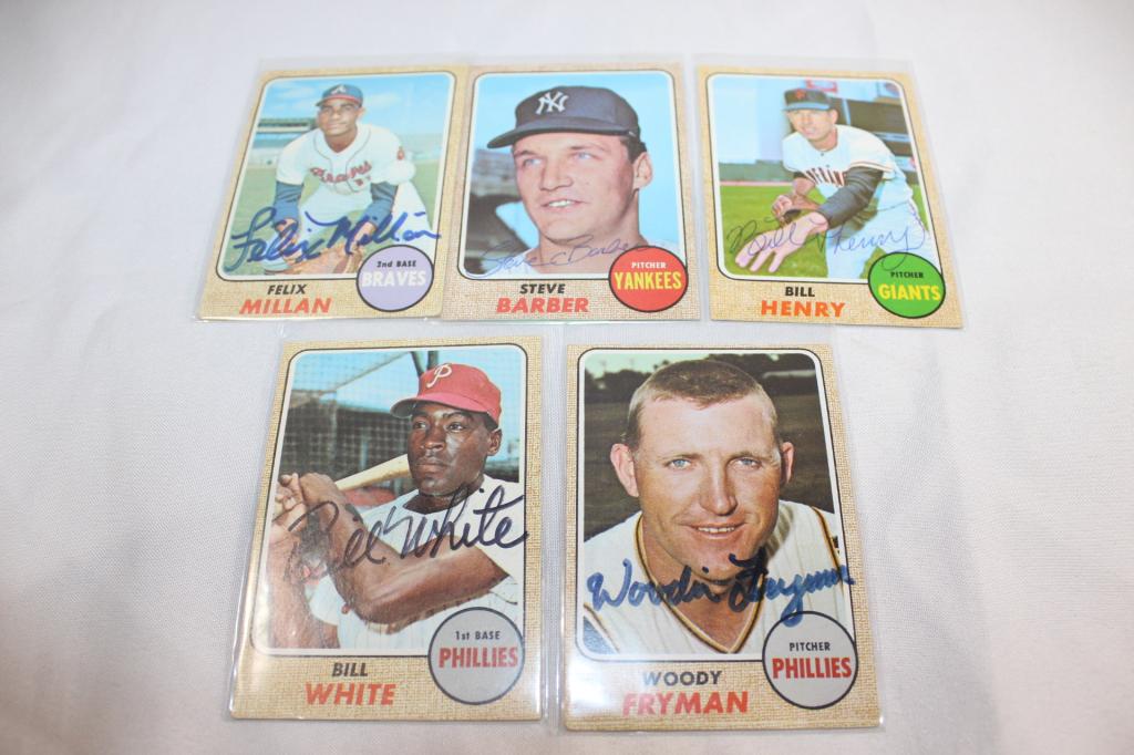 5 PC. Baseball Card Lot Signed (1 of 2)